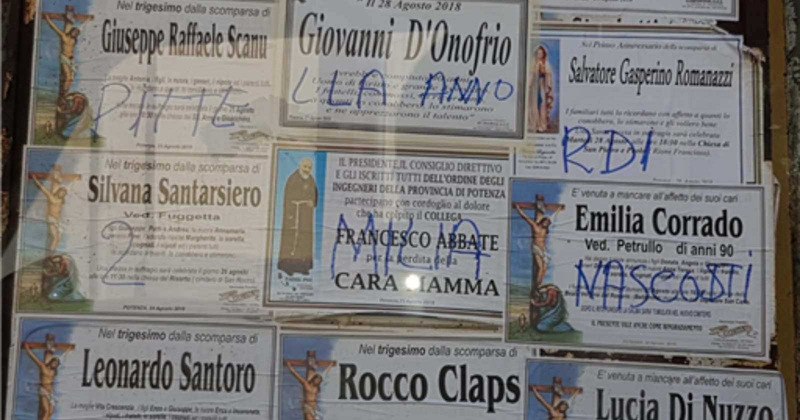 Il grafomane sgrammaticato torna a colpire a Potenza: «I Pittella "anno" 2miliardi nascosti». In passato se la prese con Renzi