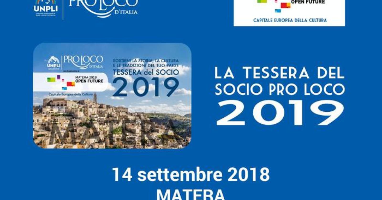 Unpli, arriva la nuova tessera associativa che promuove Matera 2019