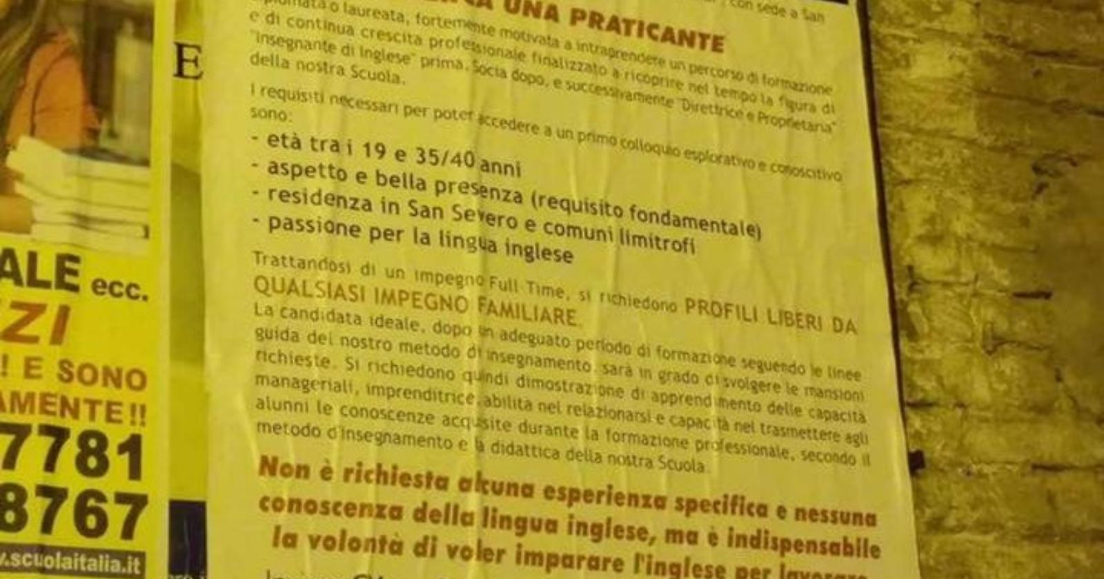 San Severo, cercasi praticante... ma senza vincoli familiari 