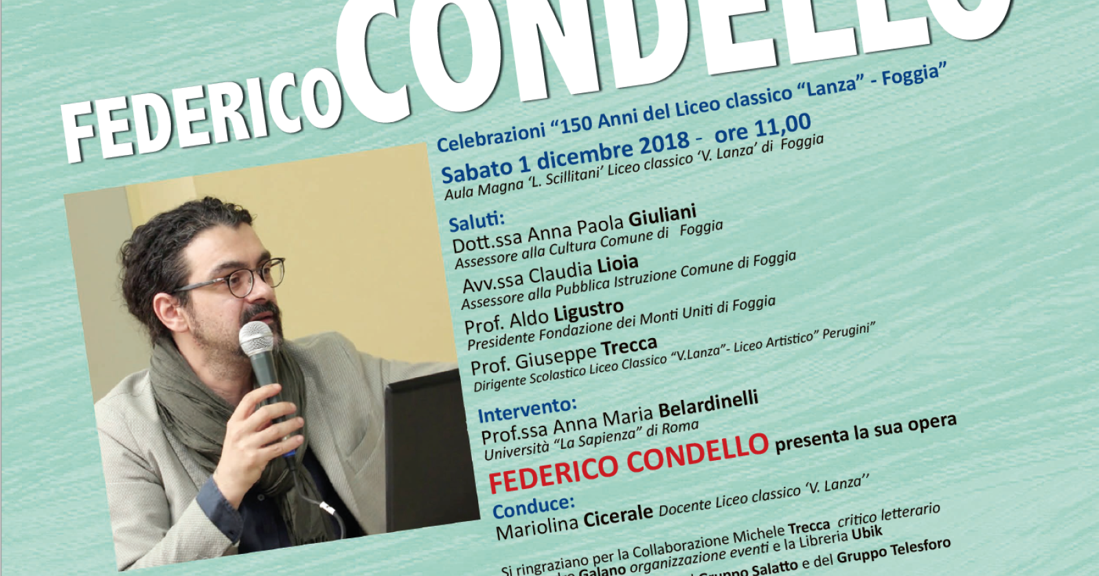 Federico Condello a Foggia in difesa del Liceo Classico