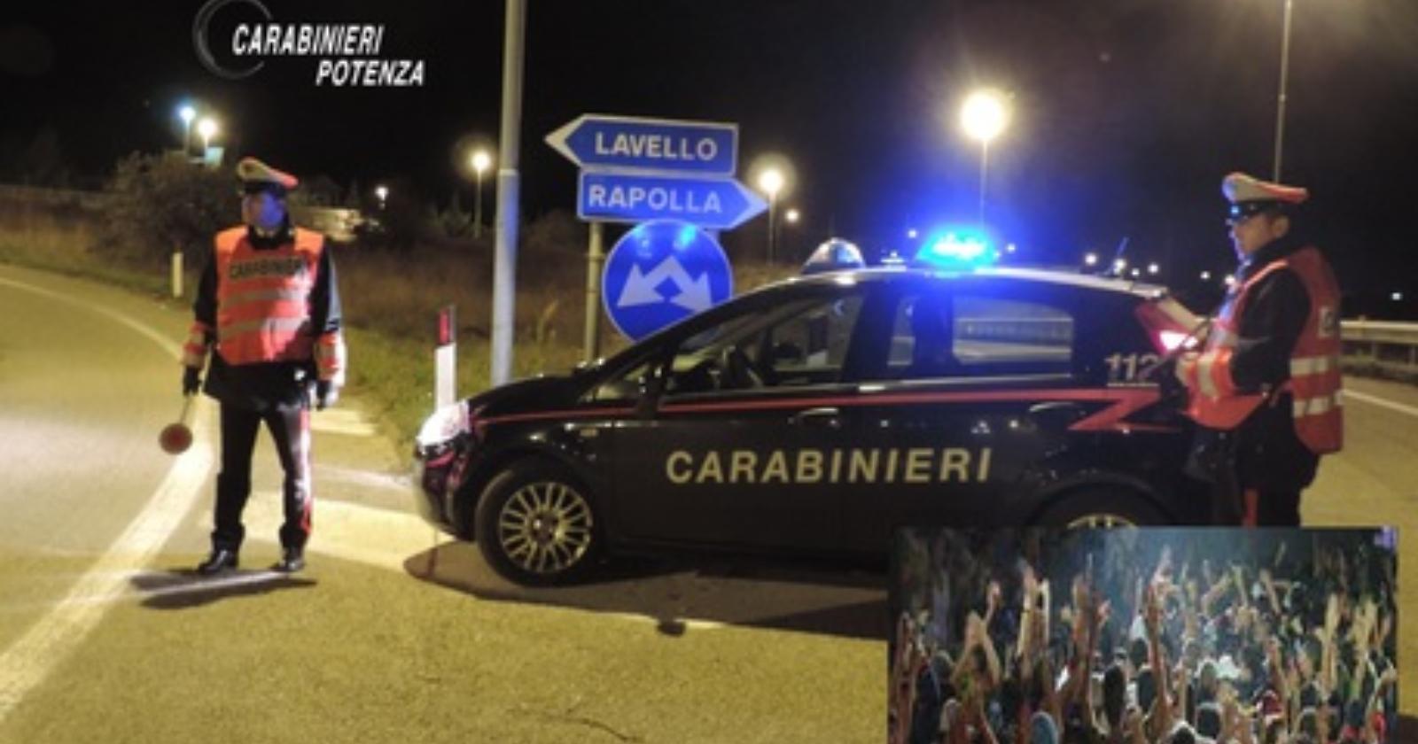 Danni per un Rave Party a Lavello, 107 denunciati