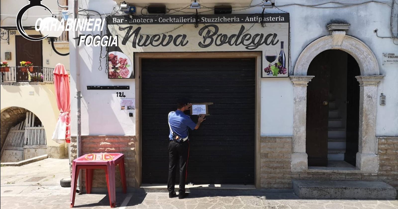 Cagnano Varano: il questore fa chiudere  due bar