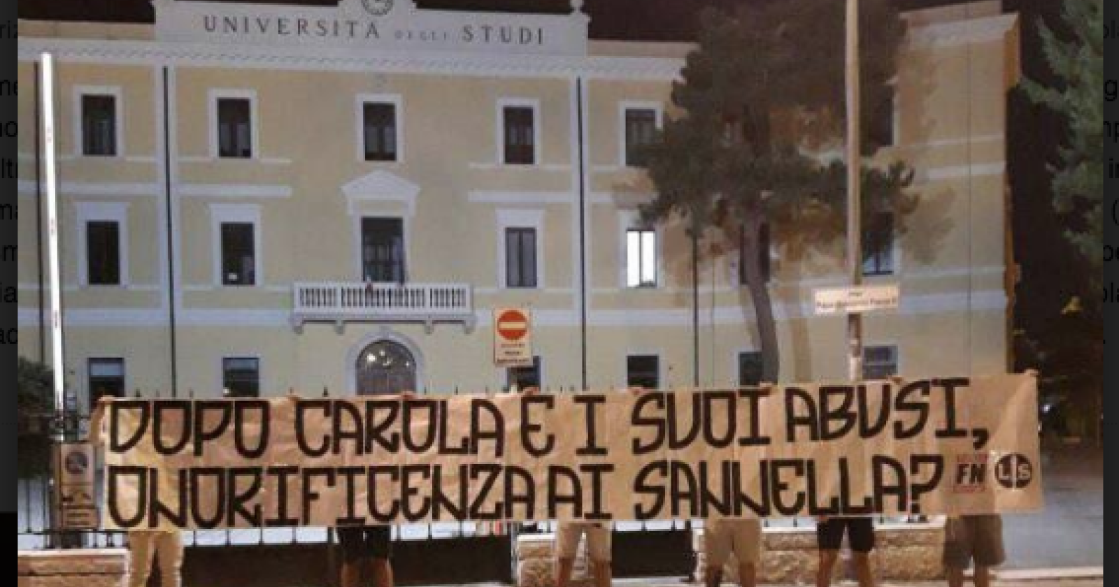 Forza Nuova e Lotta Studentesca contro il sostegno UniFg alla Racket: "Ora ci manca solo l'onorificenza ai Sannella"