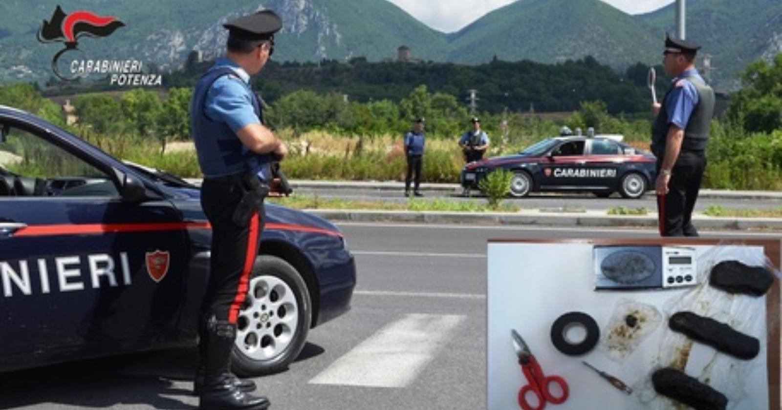 Sorpreso con 200 gr di hascisc: arrestato 44enne a Rionero in Vulture