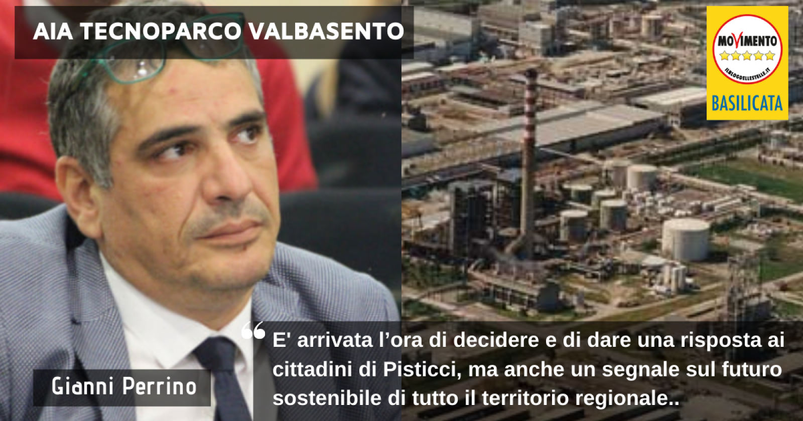 Rinnovo AIA a Tecnoparco Valbasento, Perrino: "Che cosa intende fare la Regione?"
