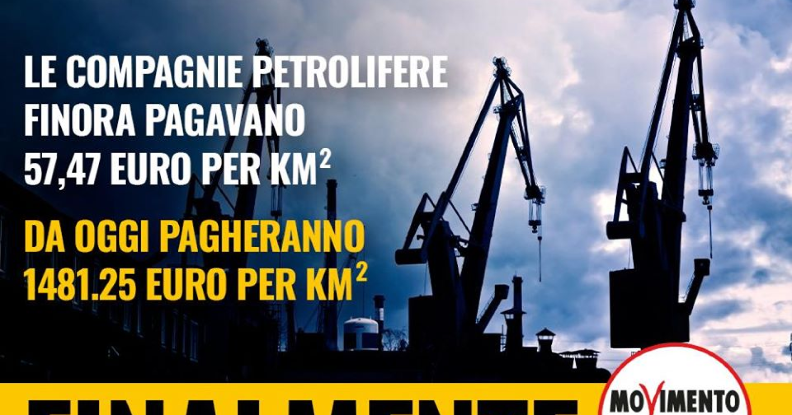Aumenta il canone delle estrazioni petrolifere, M5s: "Un risultato storico"
