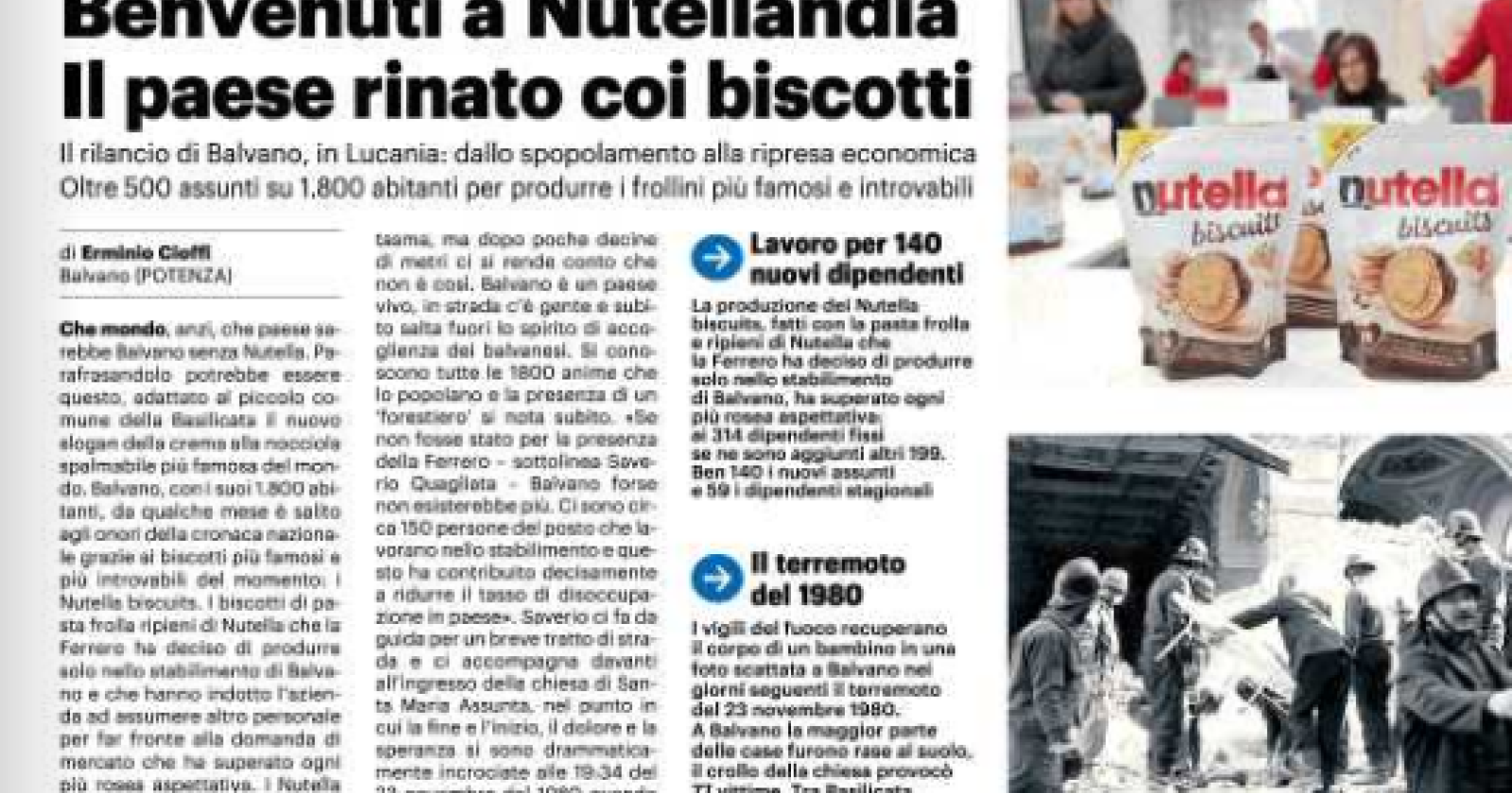 E Balvano diventa Nutellandia, il paese rinato coi biscotti