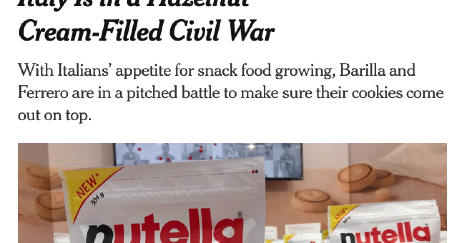 I Nutella biscuits di Balvano finiscono sul New York Times per la «Guerra civile alla crema di nocciola»