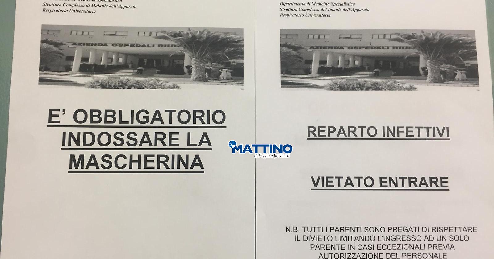 Coronavirus, l'ospedale "D'Avanzo" di Foggia si "autotutela"
