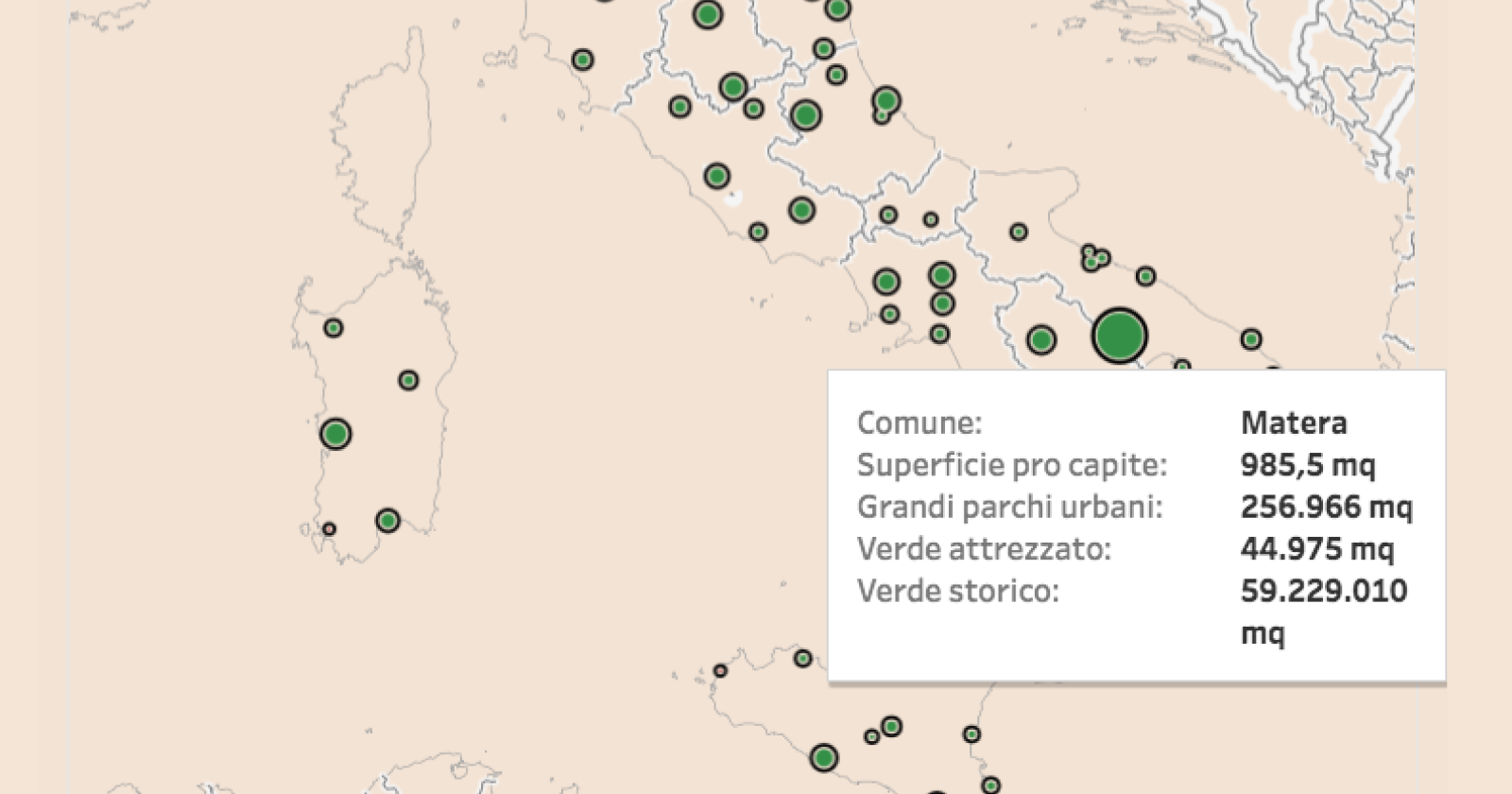 È Matera la città più verde d’Italia: sfigurano Potenza, Foggia e Campobasso