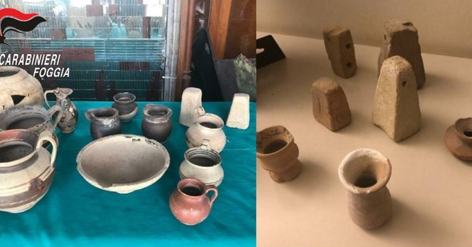 Carabinieri di Torremaggiore " Indiana Jones" nell'alto Tavoliere: recuperati antichi reperti preziosi