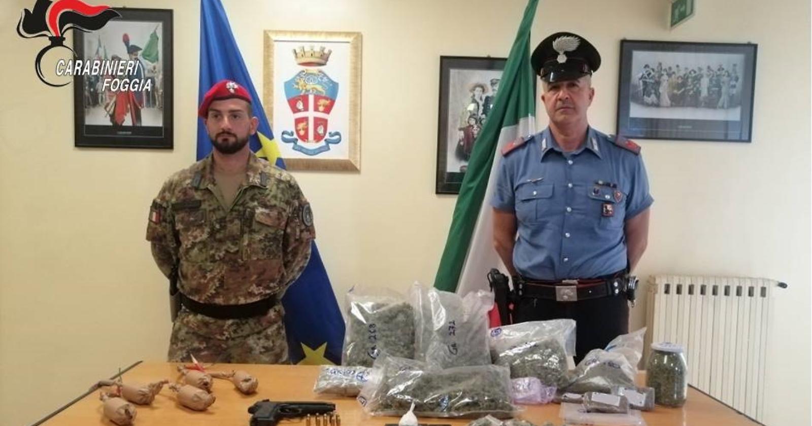 Ad Apricena la retata questa volta la fa il cane carabiniere "One" fiutando droga, eplosivi e munizioni