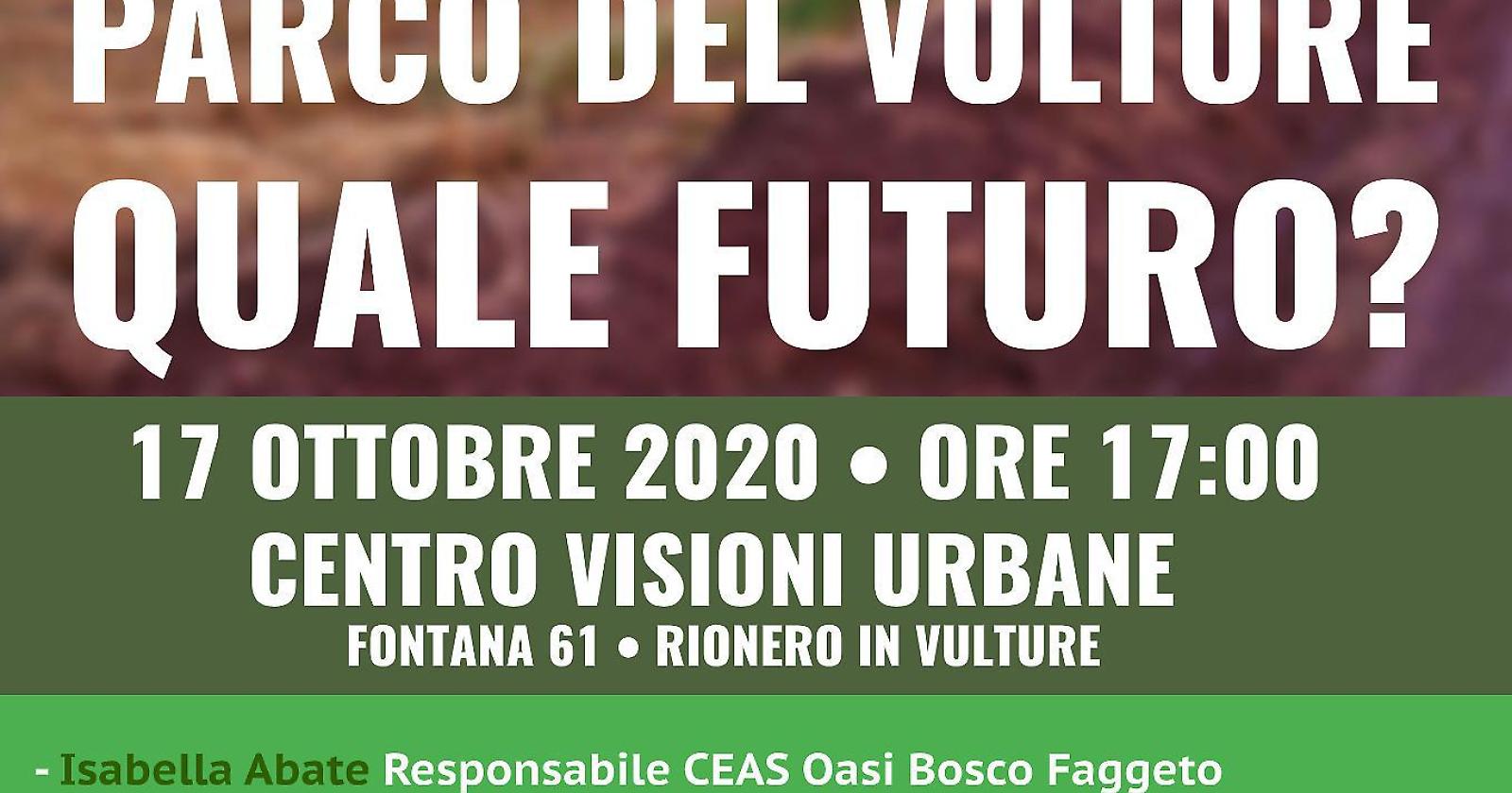 "Parco del Vulture, quale futuro?" l'evento sabato 17 a Rionero 
