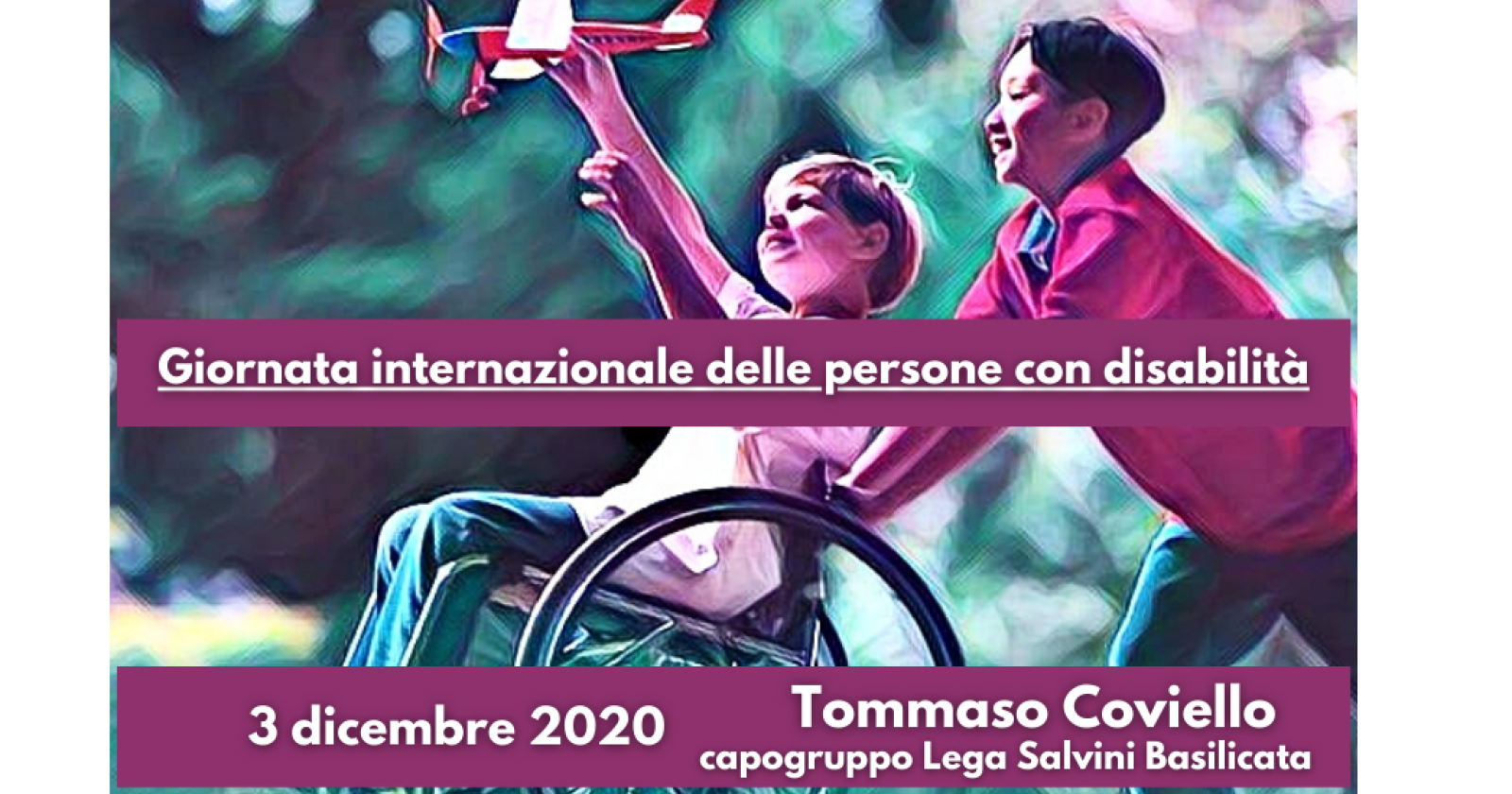Giornata Internazionale disabilità, Coviello (Lega): «Il principio di uguaglianza sancito dalla Costituzione rappresenta la nostra bussola»