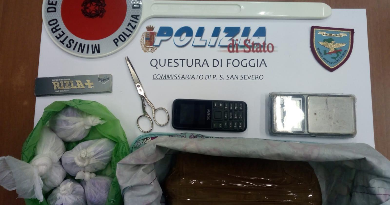 Beccato dalla Polizia a San Severo con quasi un chilo di droga dal valore di 20mila euro