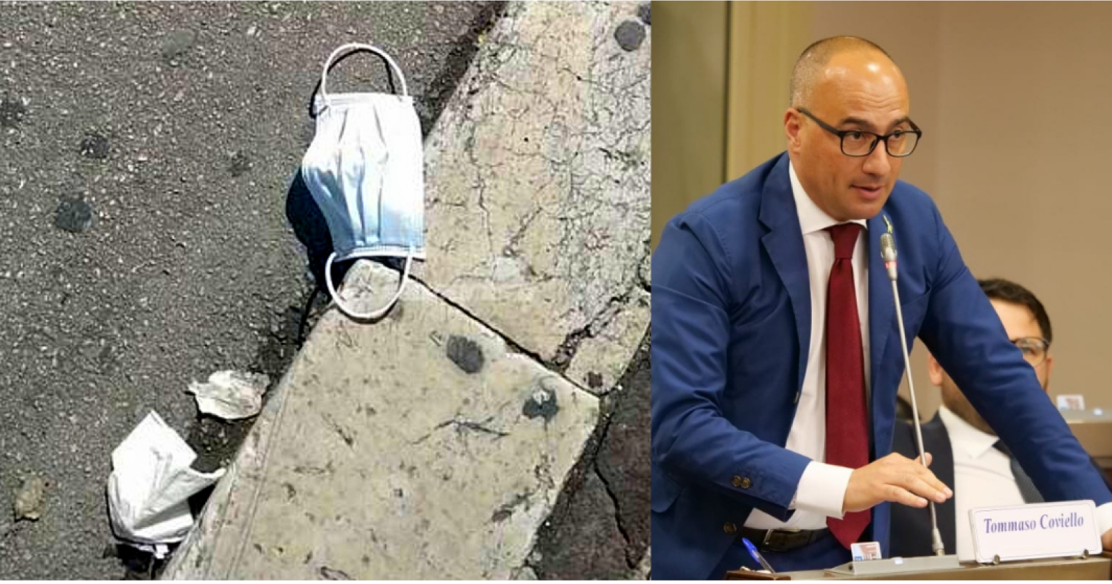 Coviello (Lega): «All'ambiente non servono: non disperdiamo nell'ambiente i dispositivi di protezione. È una questione di civiltà»