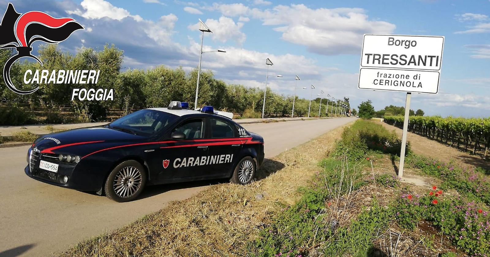 Un arresto e due denunce da parte dei Carabinieri nelle campagne di Cerignola