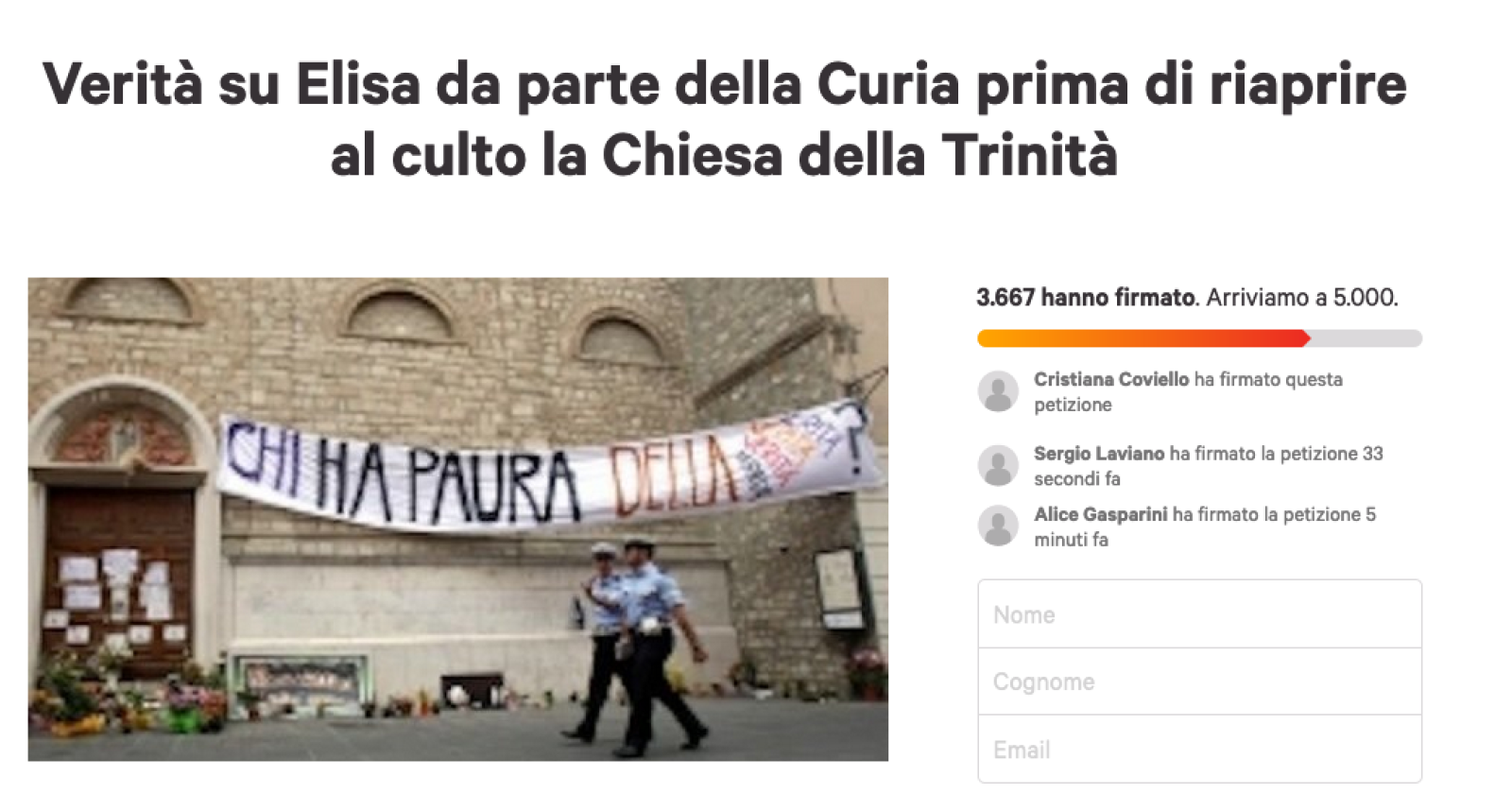Potenza, monsignor Ligorio riapre la ferita della Trinità: la petizione per chiedere «verità» alla Chiesa vola verso le 5.000 firme