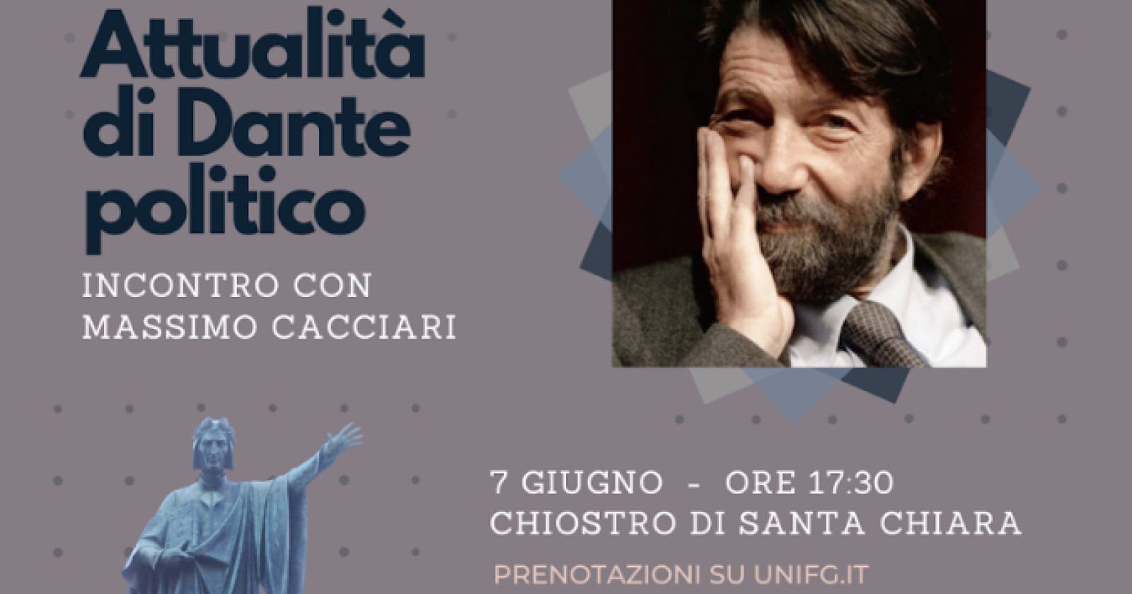 Il Dante politico di Cacciari tiene a battesimo il ritorno in presenza dei grandi incontri di UniFg