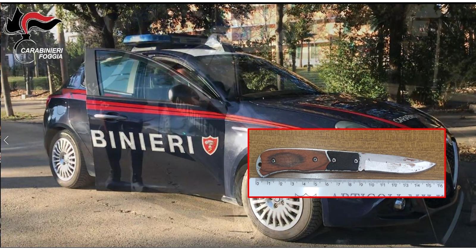 Pregiudicato, in Italia irregolarmente, a Foggia marocchino ferisce a sangue con un coltello un  connazionale che viene salvato grazie ai Carabinieri