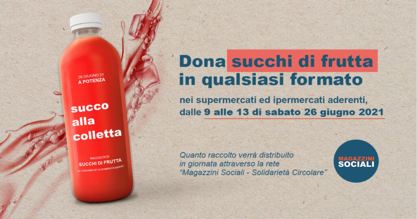 Potenza, Succo alla colletta, raccolta di succhi di frutta di Magazzini sociali-Solidarietà Circolare