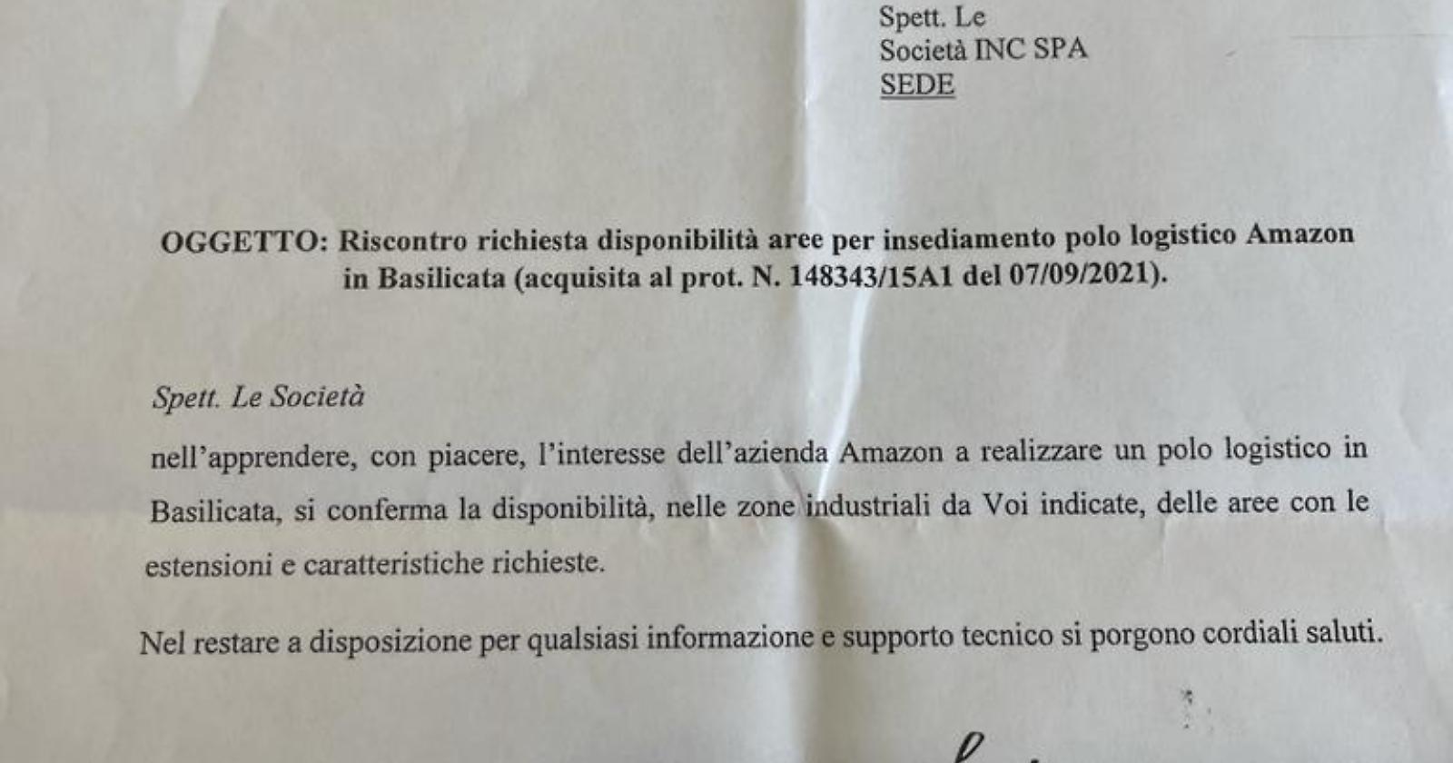 Tito? Melfi? Lauria? Carte alla mano Cupparo fa chiarezza sul polo logistico Amazon