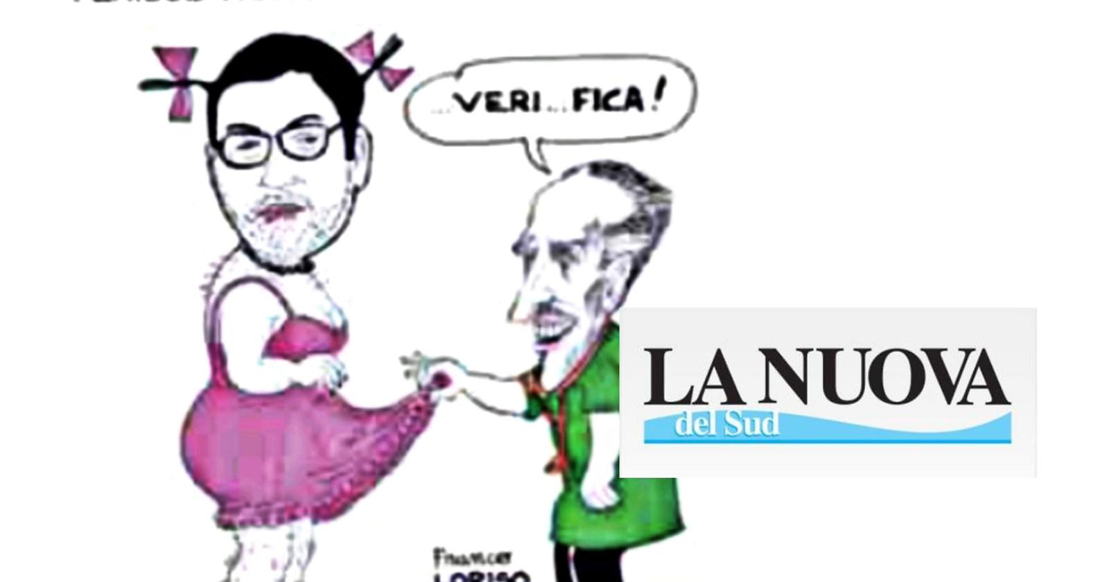 «Per Bardi non è un periodo Rosa, urge una veri ... fica»: la vignetta satirica de "La Nuova del Sud" turba i pentastellati. Sono lontani i tempi del 'Vaffaday'