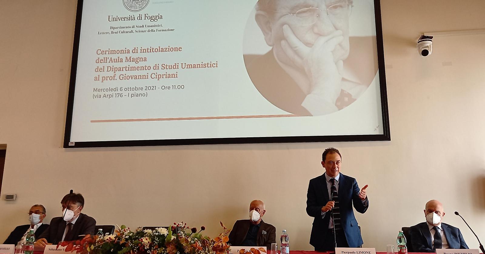 A Gianni Cipriani la dedica dell'aula magna del DISTUM