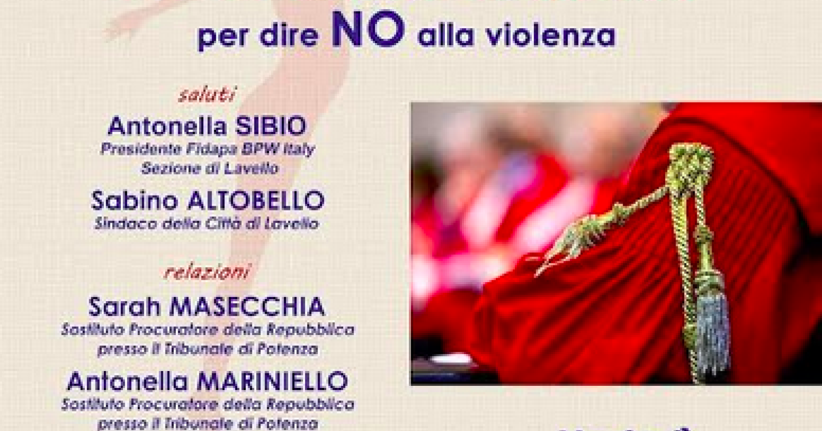 Lavello, la Fidapa dice «no» alla violenza con un evento sul Codice rosso