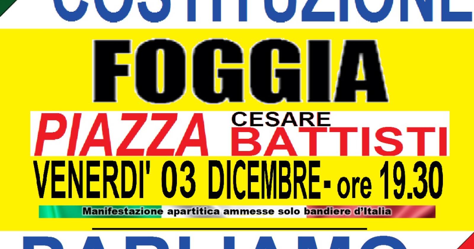A Foggia si torna in piazza per parlare di libertà e Costituzione