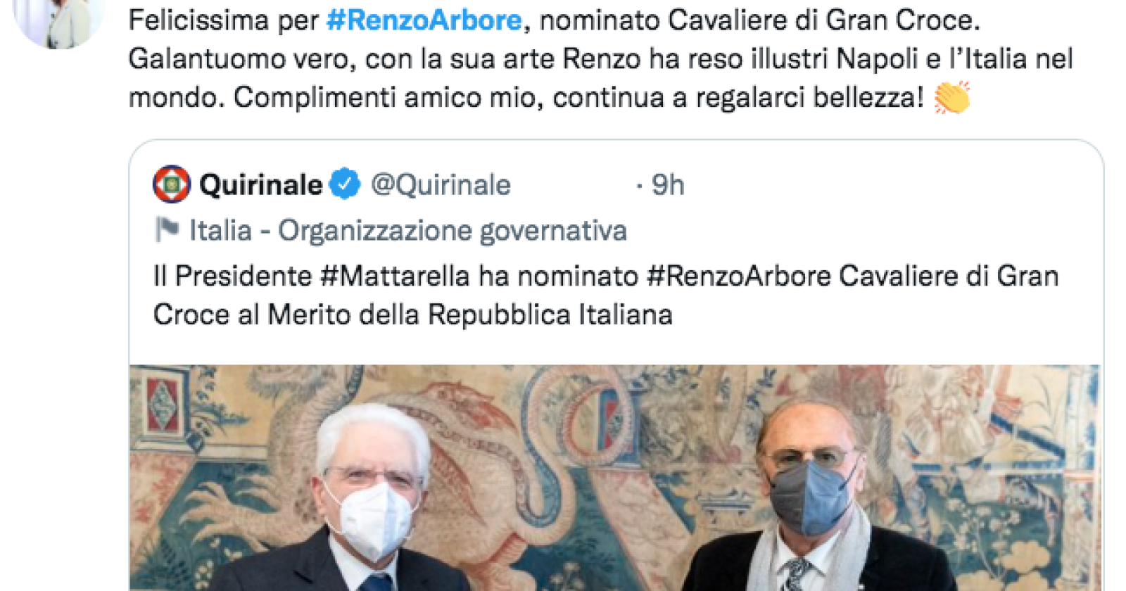 Onore a Renzo Arbore "Cavaliere di Gran Croce", ma che è di Foggia meglio non dirlo