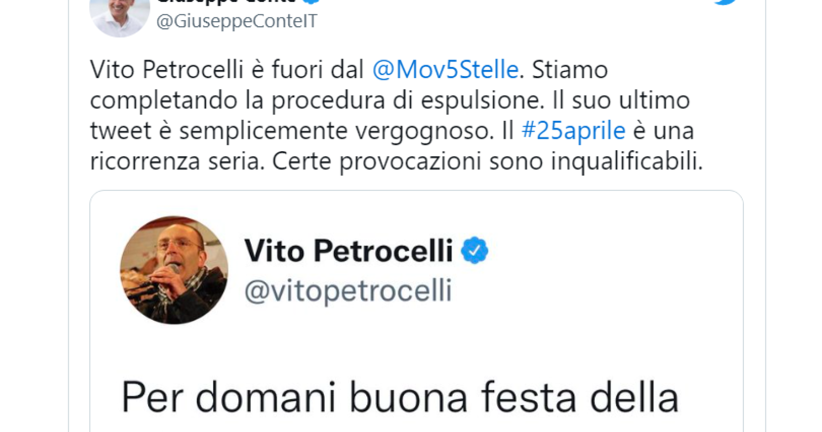 La festa della "liberaZione" costa cara al senatore Petrocelli, bufera social e di Palazzo