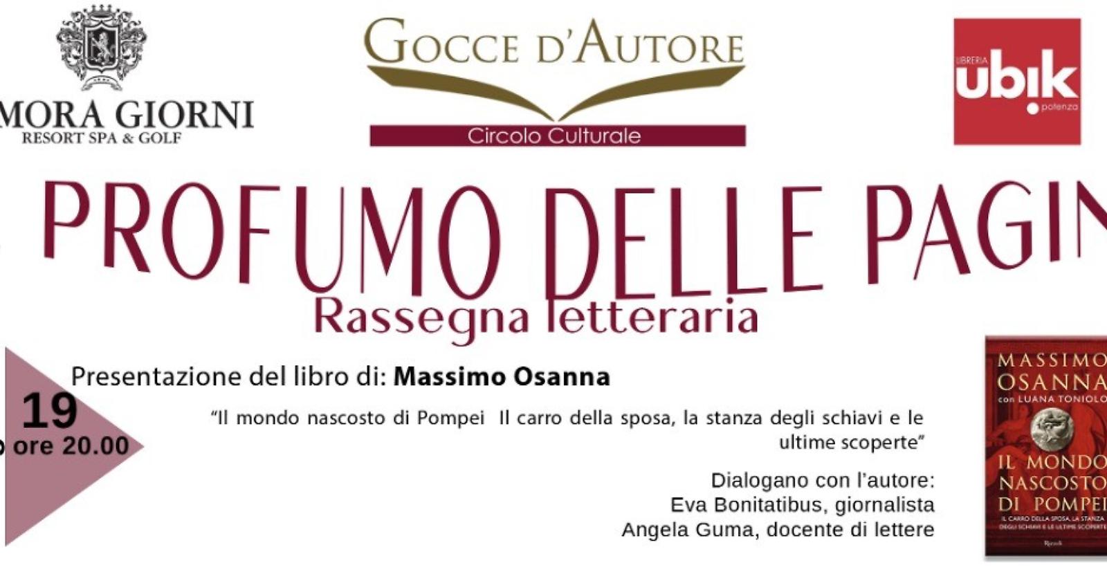 Con Massimo Osanna, Dg dei Musei del Mibact, al via la rassegna “Il profumo dei libri”