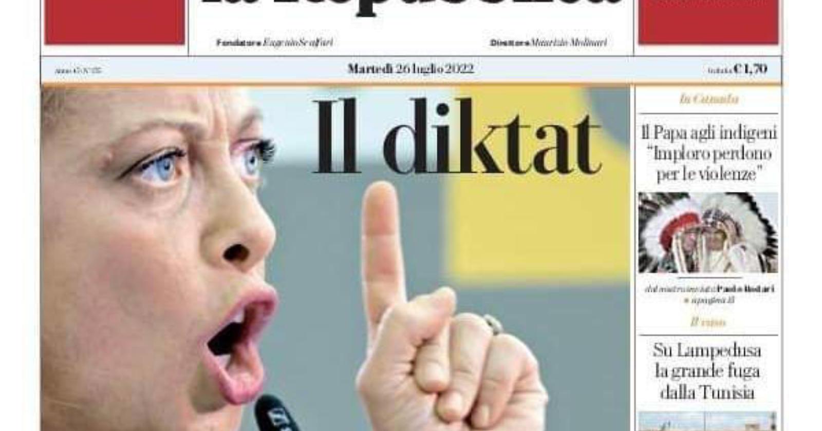La prima pagina di Repubblica infiamma la campagna elettorale mentre le femministe tacciono