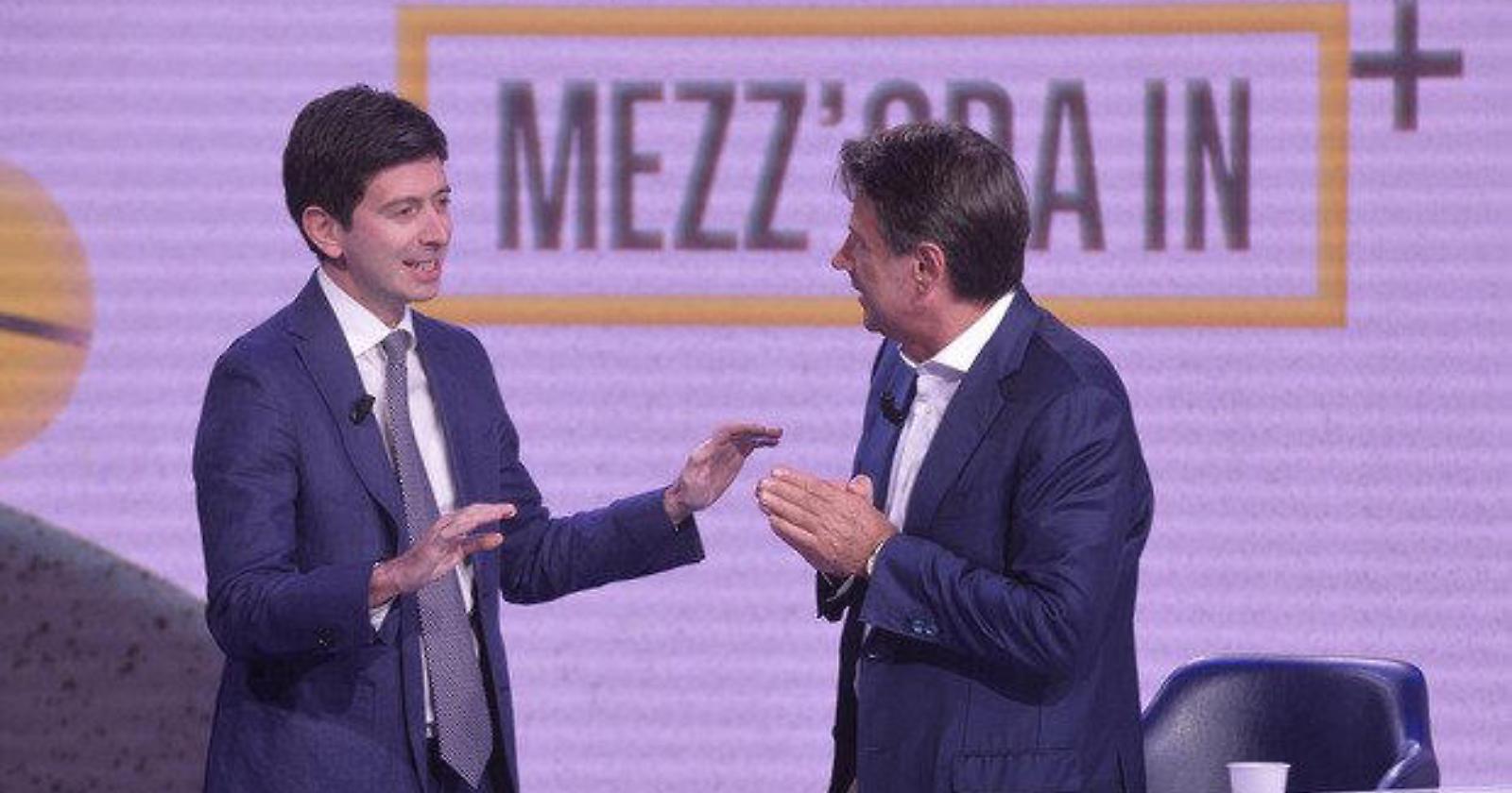 L'appello di Conte a 'Mezz'ora in più' al 'napoletano' Speranza: «Roberto sei pallido devi andare al mare»