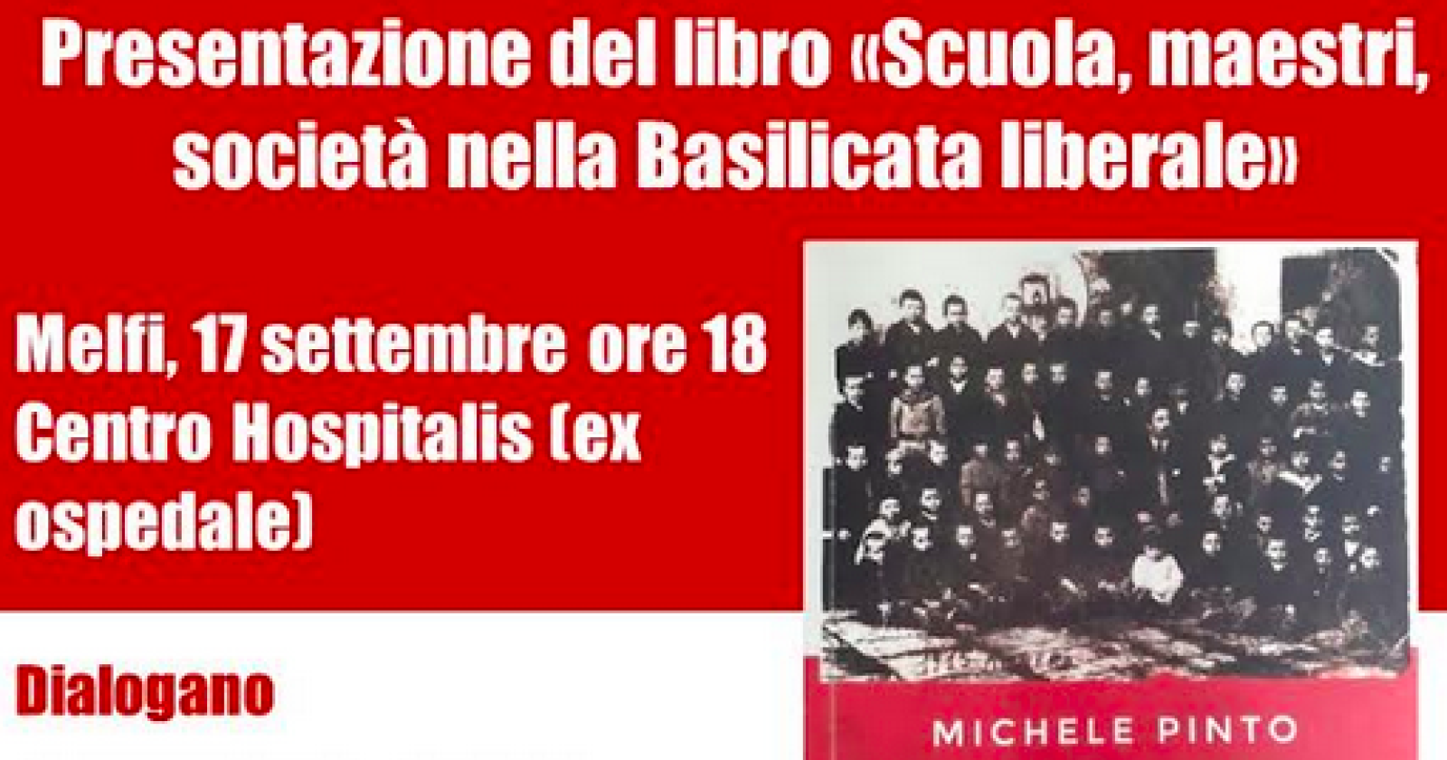 Scuola e maestri nella Basilicata liberale: oggi a Melfi il libro di Michele Pinto