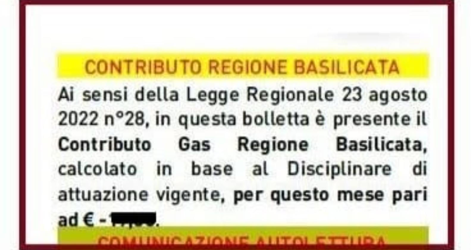 Bonus gas Regione Basilicata, arrivano le prime bollette con lo sconto, Bardi: "Notizia storica"