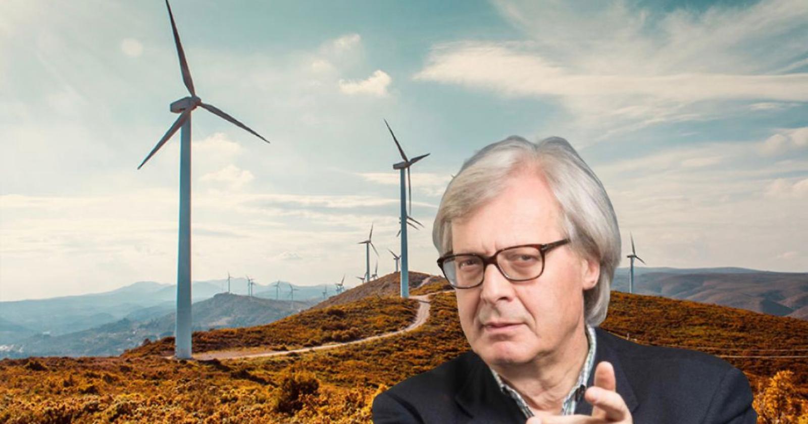 Sgarbi chiederà di annullare la crocifissione della provincia di Foggia e della Basilicata con i 45 parchi eolici autorizzati da Draghi