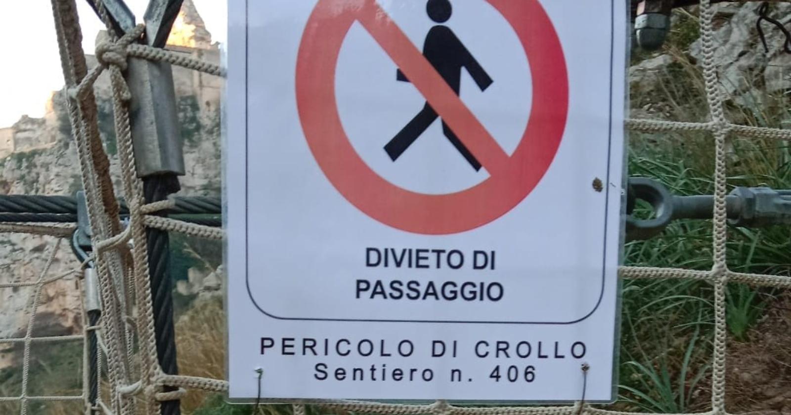 Matera, il sentiero di Murgia Timone resta interdetto. Il punto del primo cittadino Bennardi
