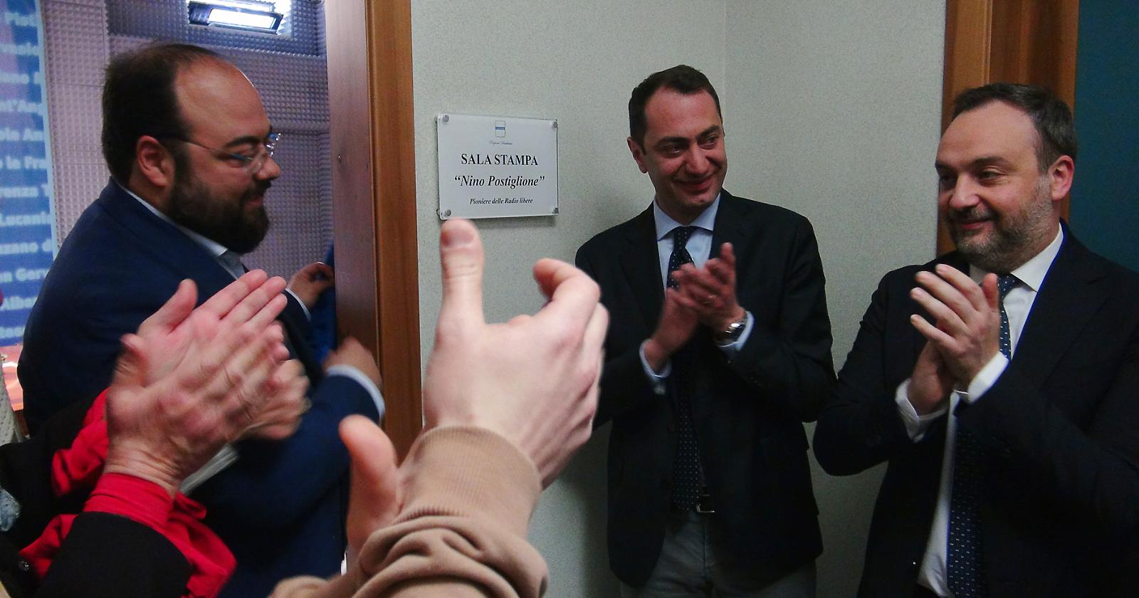 Intitolata a Nino Postiglione, pioniere delle radio libere, la sala stampa del Palazzo della Giunta regionale della Basilicata