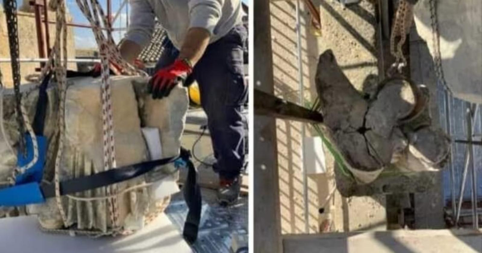 Matera: proseguono le opere di restauro della statua di Sant'Eustachio