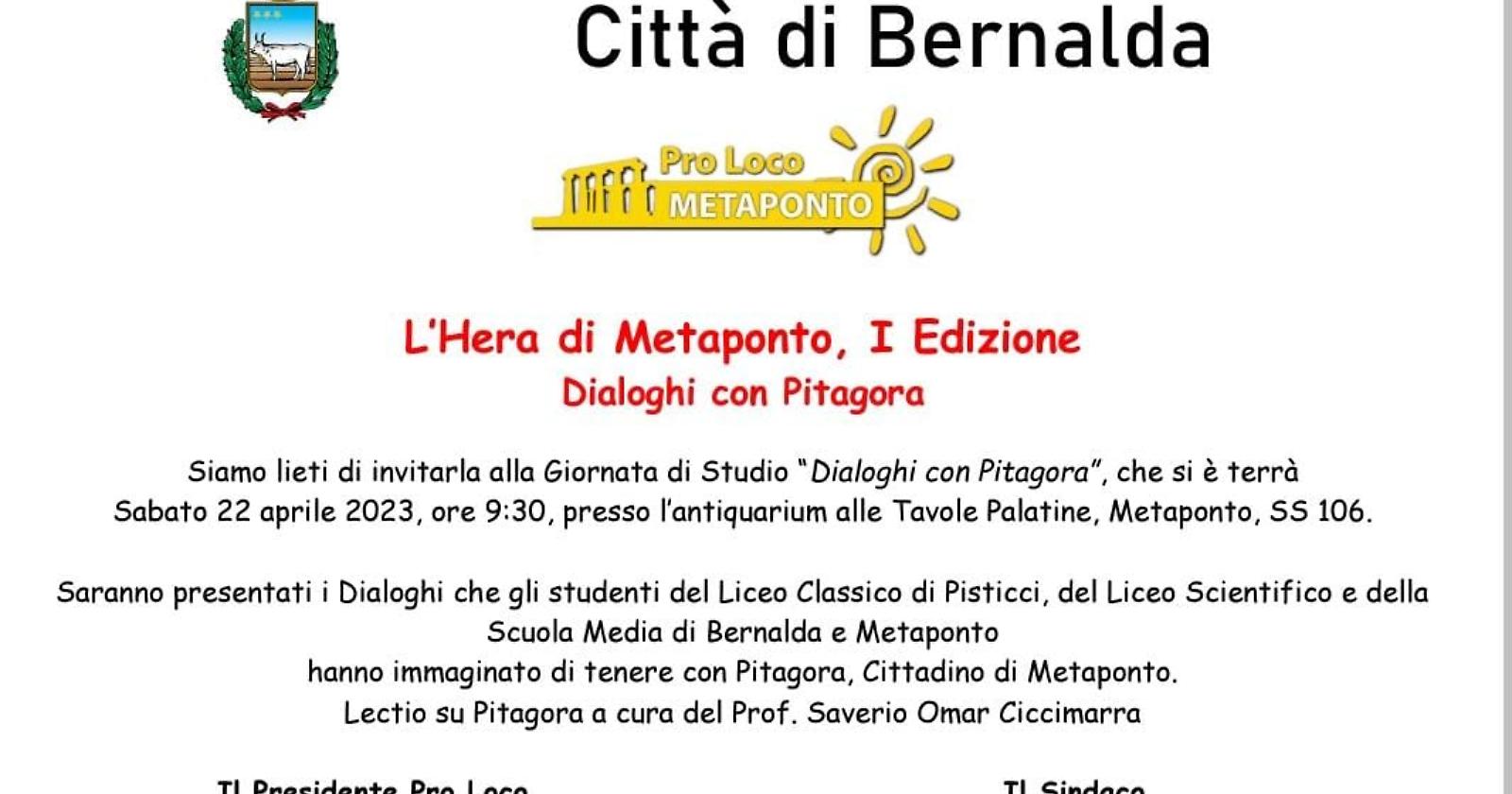 Tutto pronto a Bernalda per “L’Hera di Metaponto" I Edizione