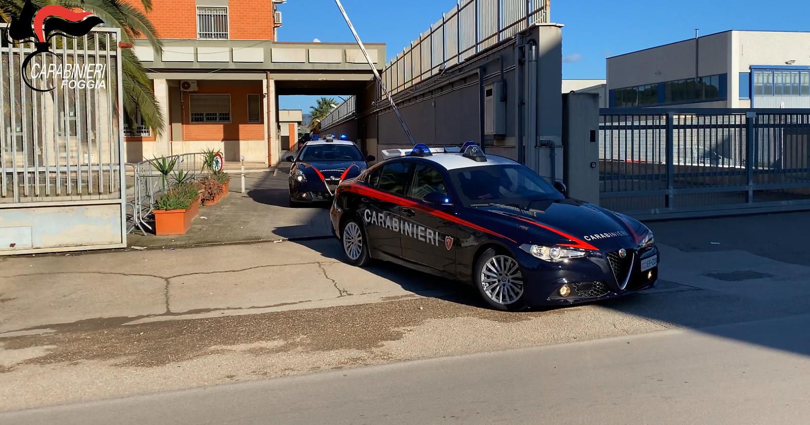 In 24 ore, due rapine: rinchiusi al "Fornelli" di Bari tra minorenni arrestati dai Carabinieri di San Severo