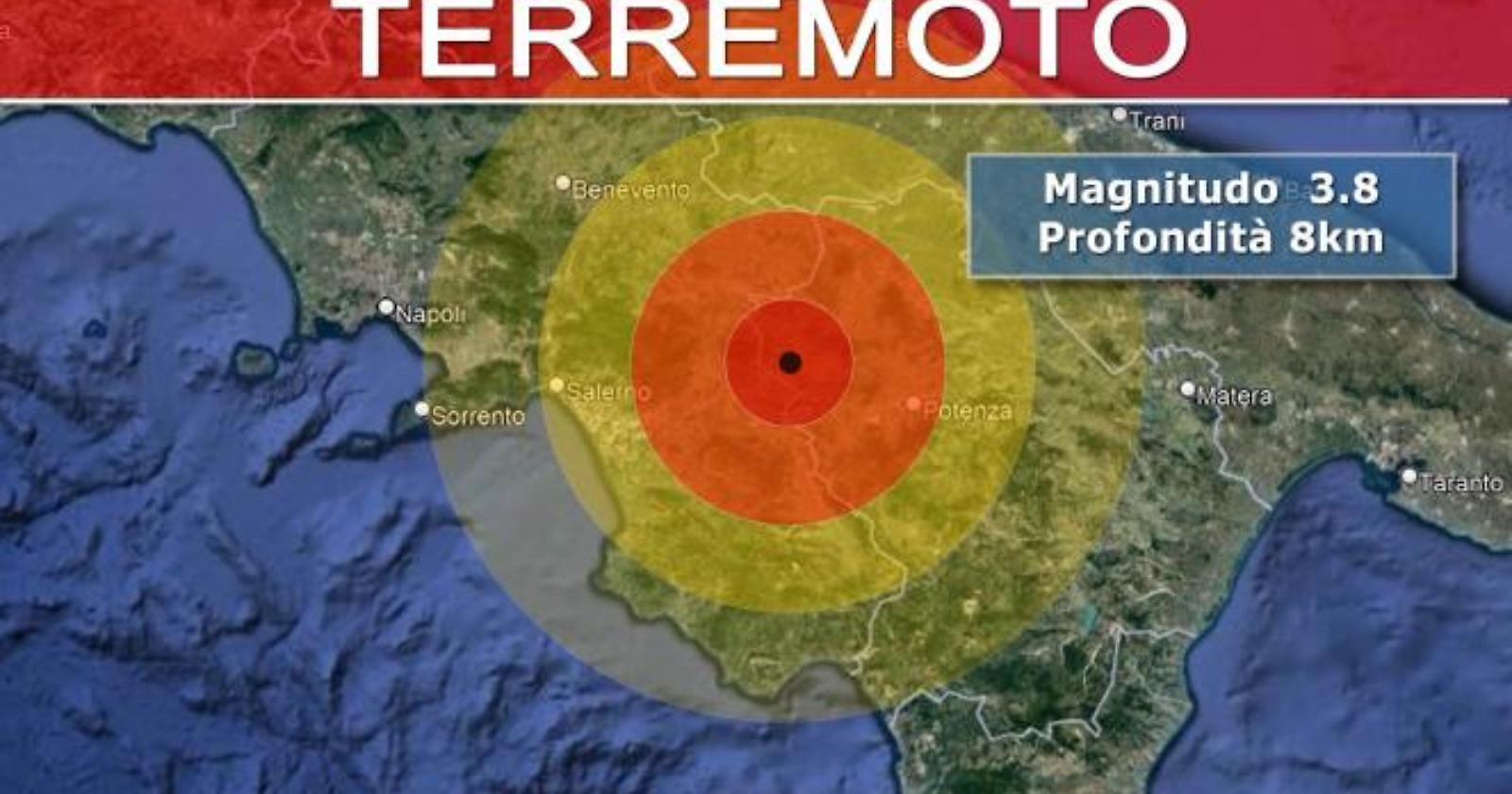 Scossa di terremoto tra Campania e Basilicata, epicentro a Ricigliano. Ingv: magnitudo 3.8