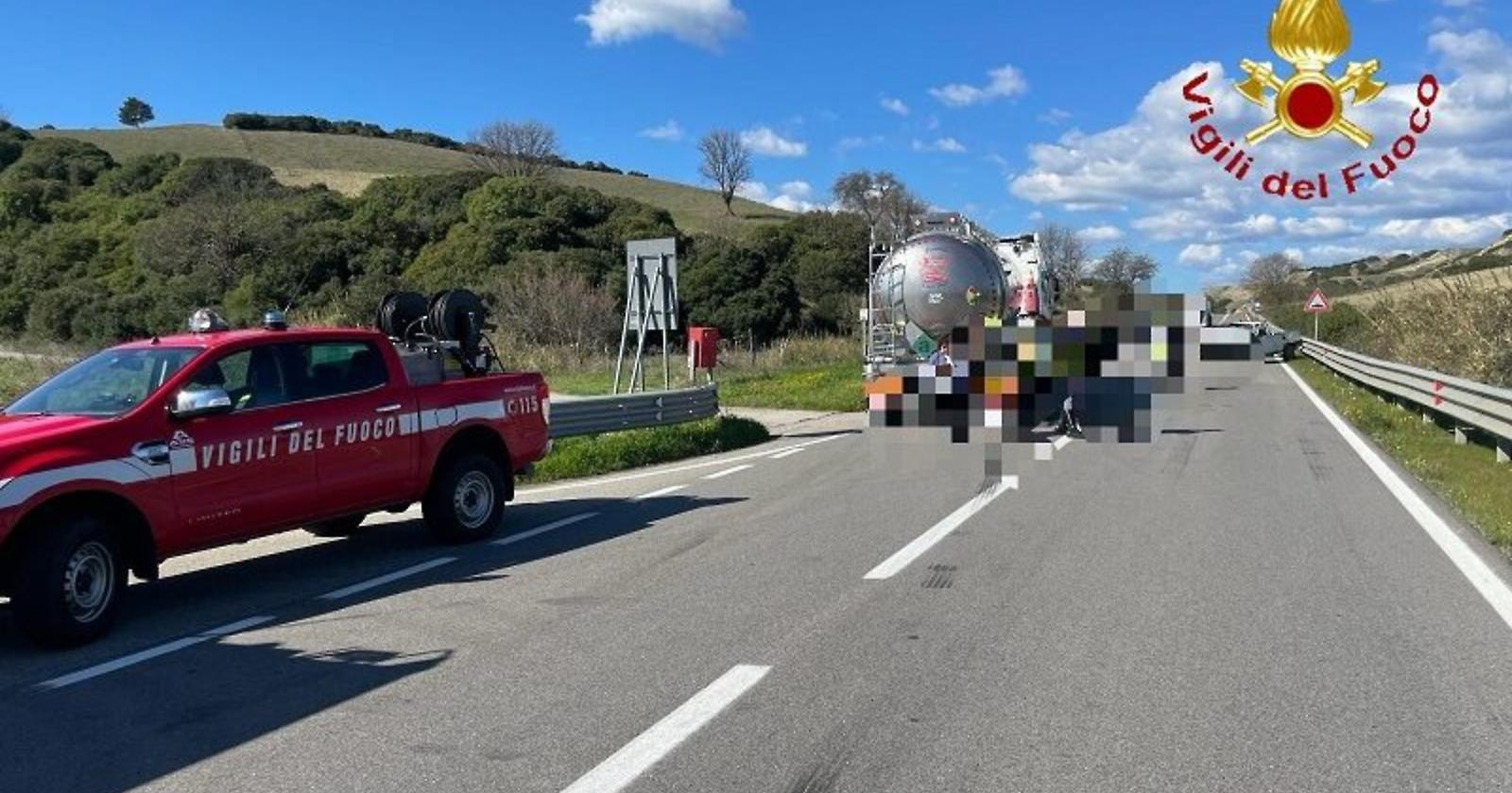 Incidente stradale sulla 598 Val d’Agri tra autocisterna e autocarro: un ferito