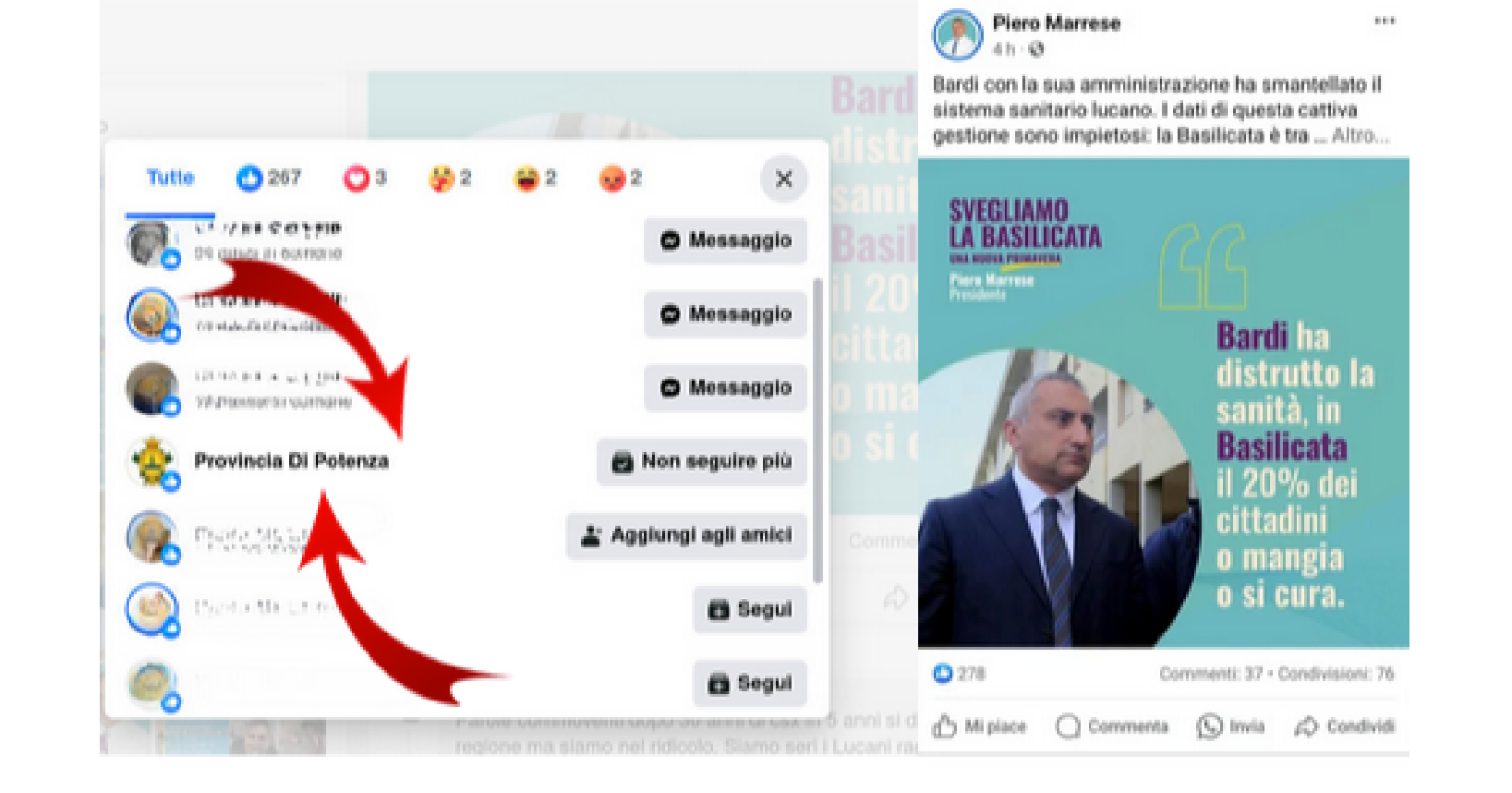 Marrese in campagna elettorale attacca Bardi e dal profilo della Provincia di Matera scatta il «like» su Facebook