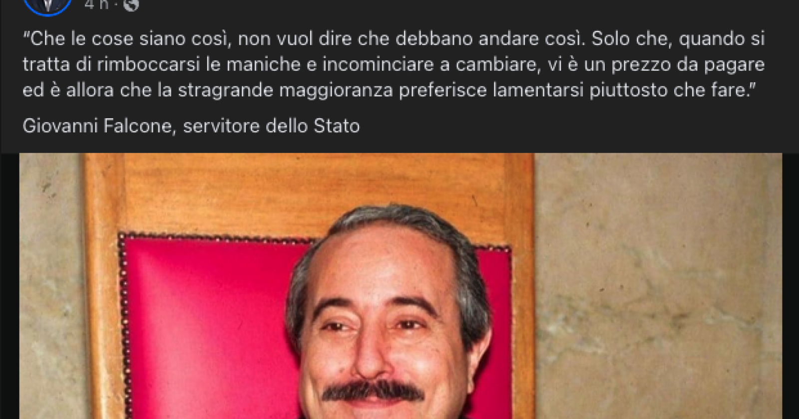 Il candidato alle Europee Nicola Benedetto ricorda Giovanni Falcone: «Servitore dello Stato, un invito al coraggio e all'azione»