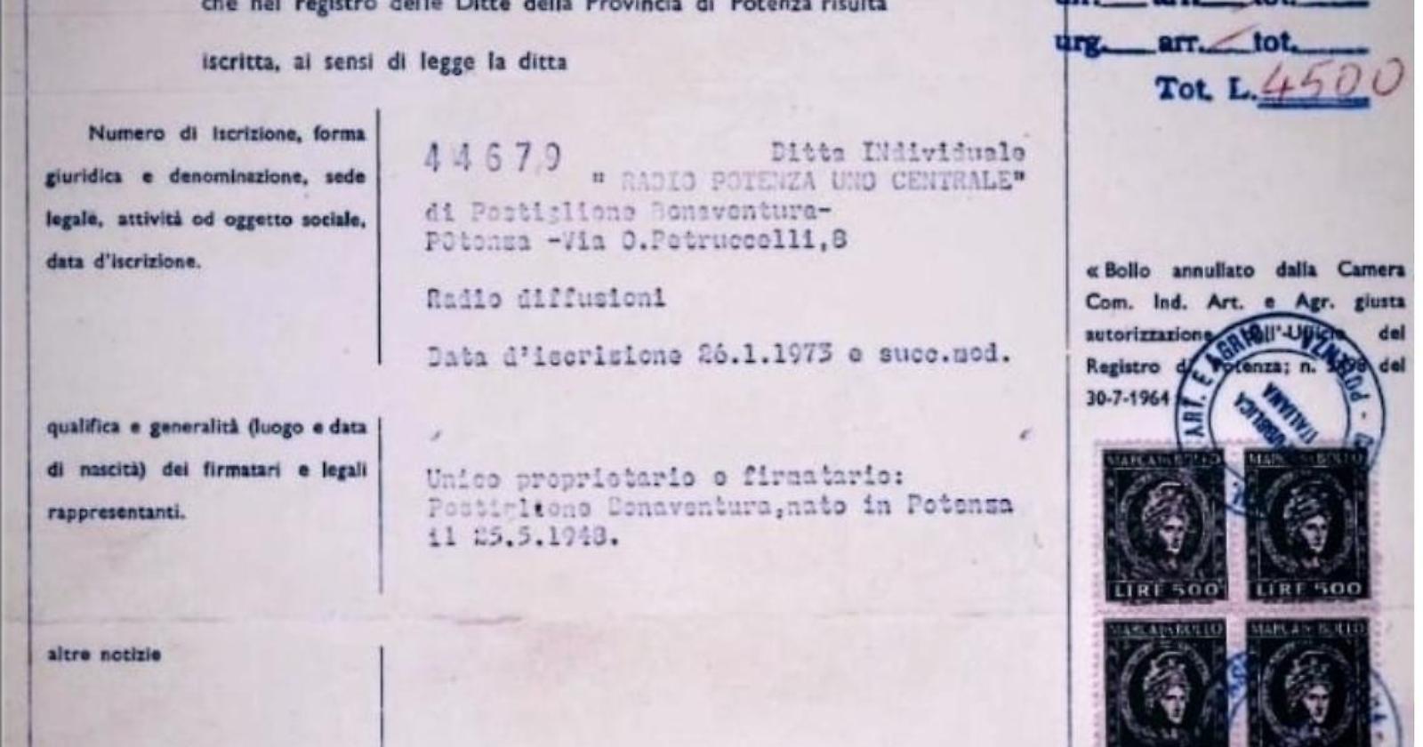 Il delegato alla comunicazione della Rea, associazione che raggruppa 425 radioe Tv: «La radio di Postiglione è del 1973»