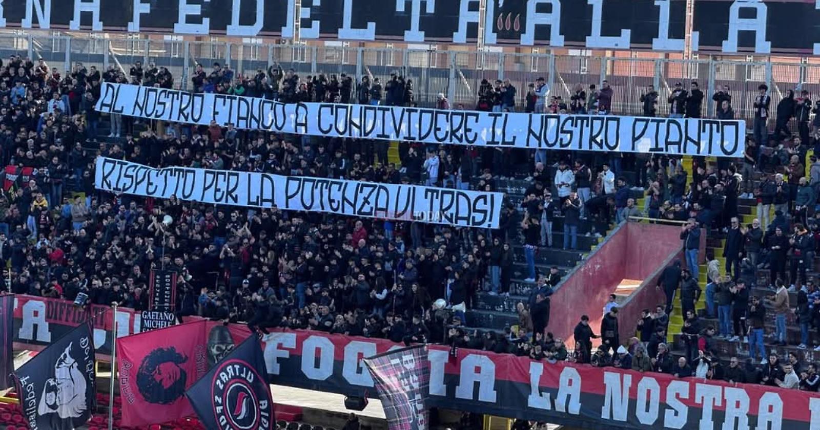 Calcio, Foggia - Potenza: la Sud ringrazia il popolo rossoblu  