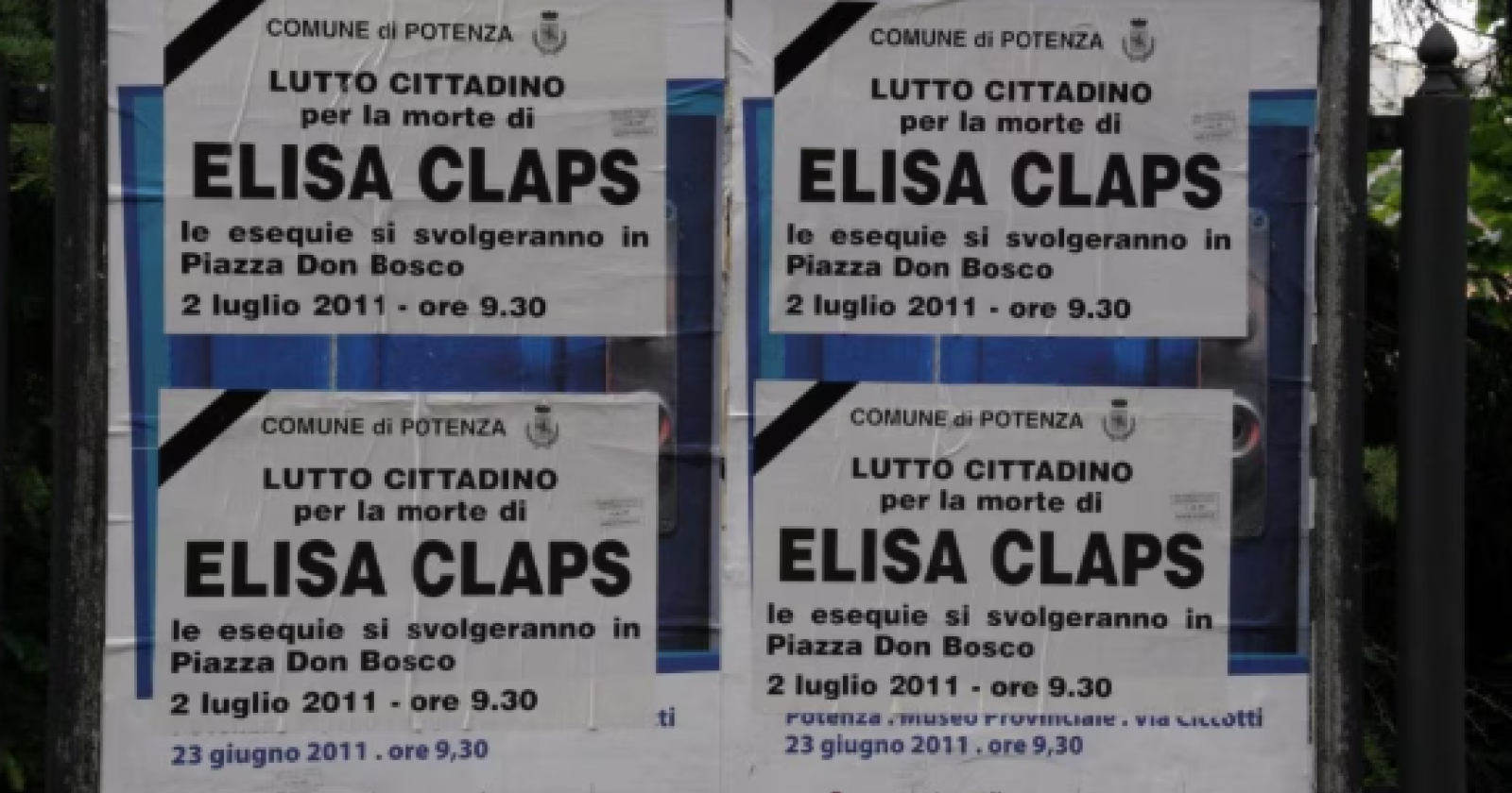 Potenza si prepara a ricordare Elisa Claps nel giorno del 15/o anniversario del ritrovamento dei suoi resti